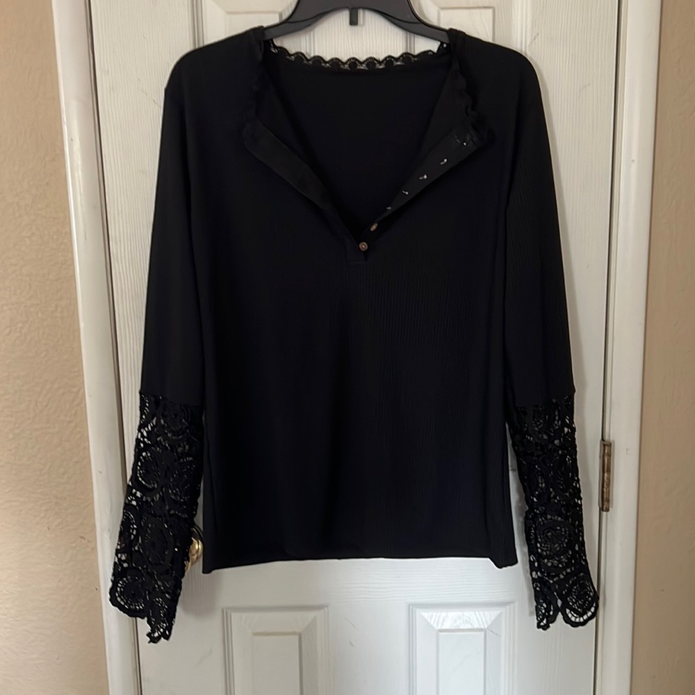 New black lace shirt